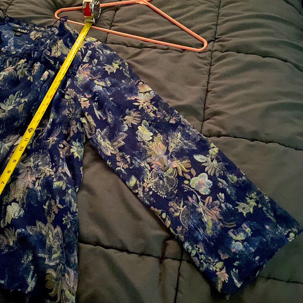 ANA - A New Approach - Womens Pullover Blouse - Size 1X - Blue Floral Print - Picture 5 of 7